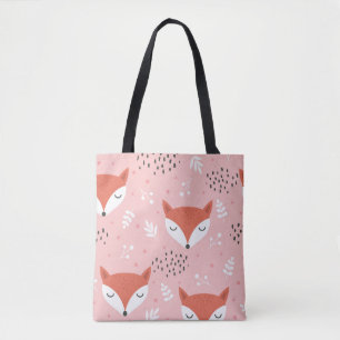 Fox-Roligten: Cute Forest Mönster Tygkasse