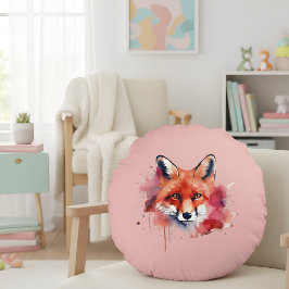 Fox Round Pillow Rund Kudde