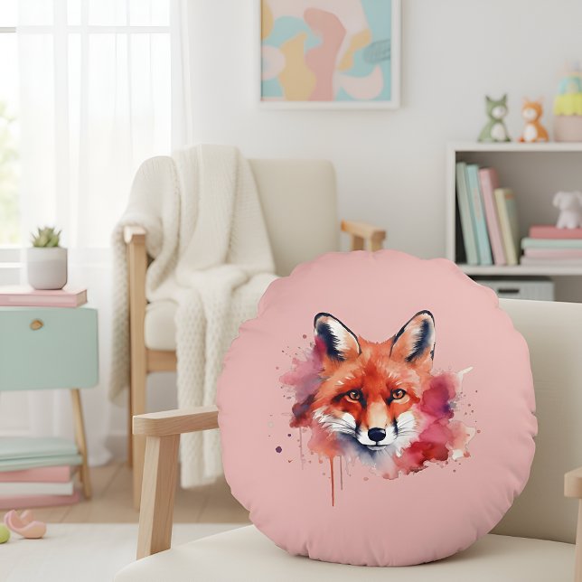 Fox Round Pillow Rund Kudde (Skapare uppladdad)