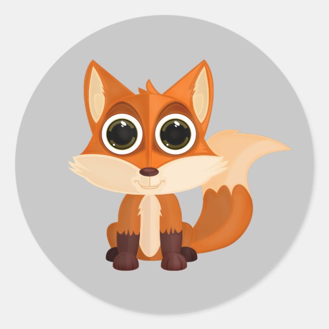 Fox Runt Klistermärke (Framsida)