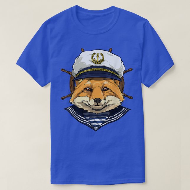Fox Sailor Boat Kapten Wildlife Fox Forest T Shirt (Design framsida)