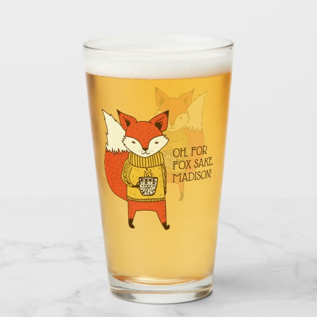 Fox Sake anpassningsbar Pint-glas Glaskopp (Baksida fylld)