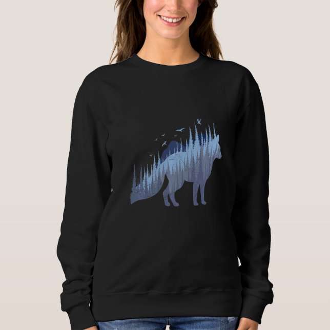Fox silhouette fox forest hunter  2 t shirt (Framsida)