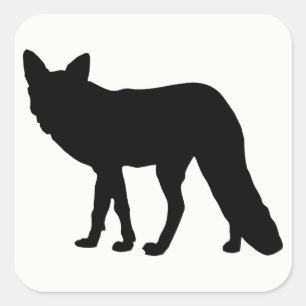 Fox Silhouette Fyrkantigt Klistermärke