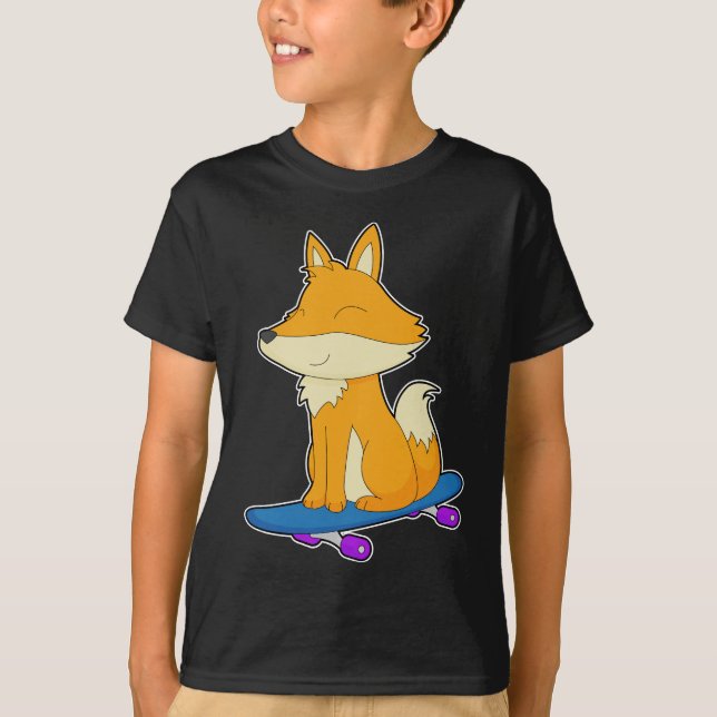 Fox Skater Skateboard-portar T Shirt (Framsida)