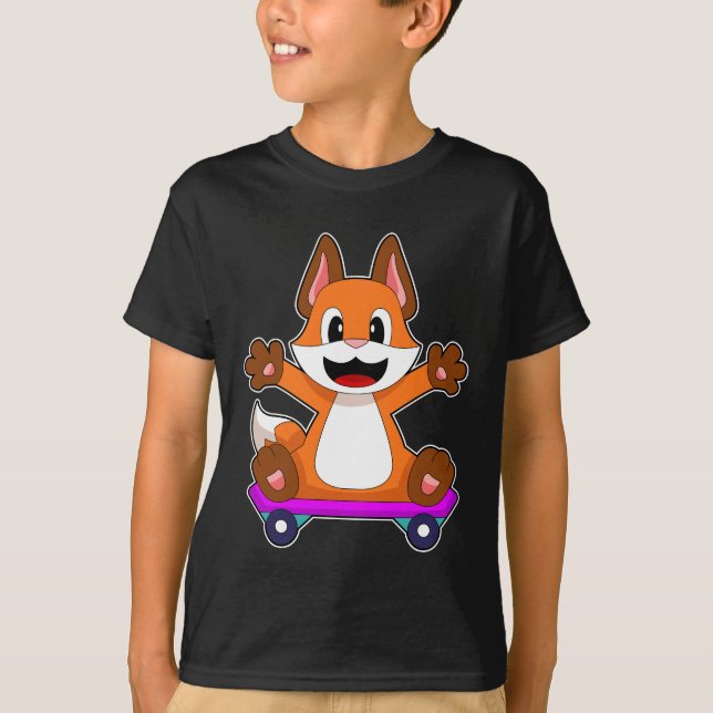 Fox Skater Skateboard T Shirt (Framsida)
