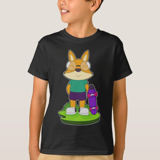 Fox Skater Skateboard T Shirt (Framsida)