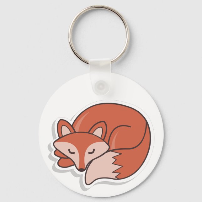 Fox Sleeping Nyckelring (Framsida)