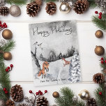 Fox Snö Winter liggande Watercolor Helgdag Vykort<br><div class="desc">Den här designen har skapats med digitalteknik. Det kan vara personlig genom att klicka på anpassningsknappen och ändra fotot, färg, lägga till namn, initialer eller ord. Kontakta mig på colorflowcreations@gmail.com om du vill ha denna design på en annan produkt. Köp min ursprungliga abstrakt-akrylmålning för försäljning på www.etsy.com/shop/colorflowart. Visa fler av...</div>