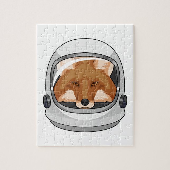 Fox som astronaut med Helmet Pussel (Vertikal)