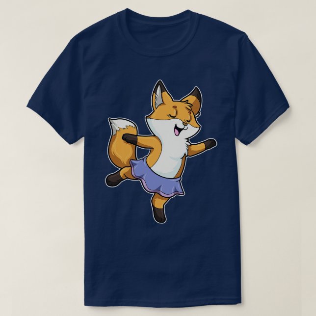 Fox som Ballerina i Ballet med Skirt T Shirt (Design framsida)