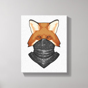 Fox som Bandit med KerChief Canvastryck