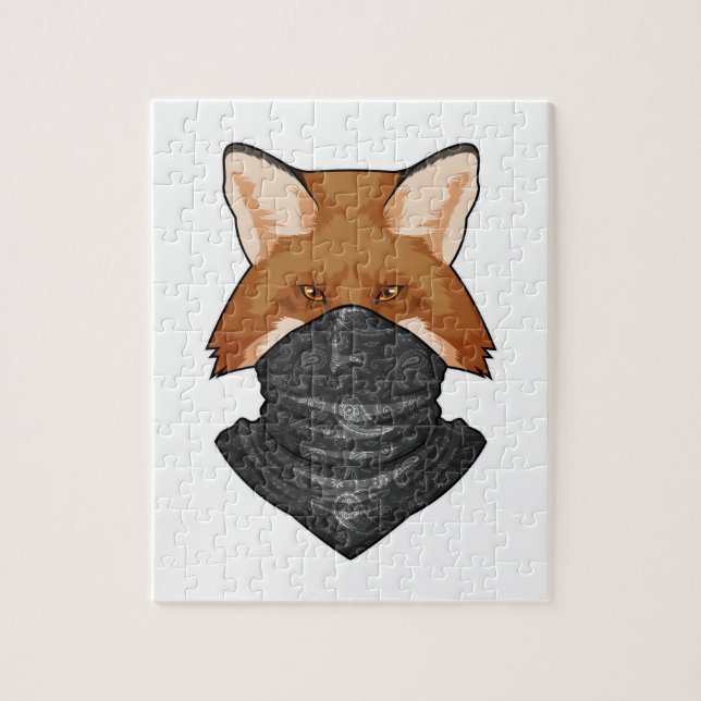 Fox som Bandit med KerChief Pussel (Vertikal)