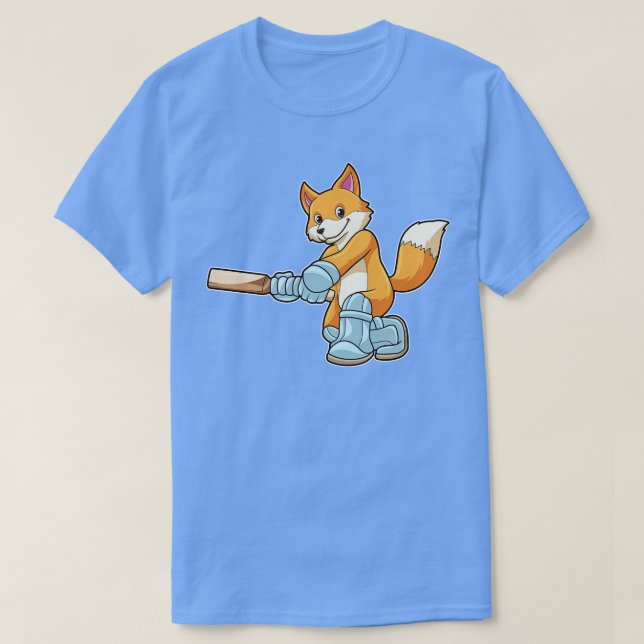 Fox som Batsman med Cricket fladdermus 2 T Shirt (Design framsida)