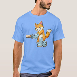 Fox som Batsman med Cricket fladdermus 2 T Shirt