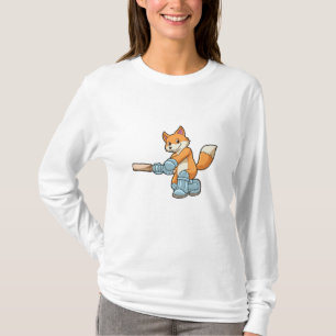 Fox som Batsman med Cricket fladdermus T Shirt