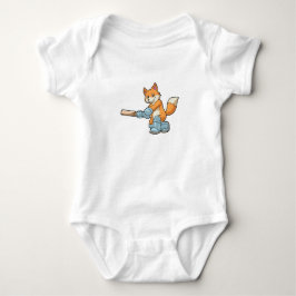Fox som Batsman med Cricket fladdermus T Shirt