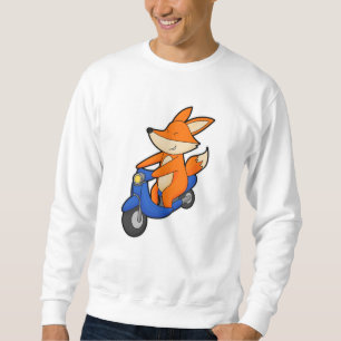 Fox som Biker med Scooter Lång Ärmad Tröja