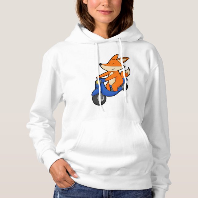 Fox som Biker med Scooter T Shirt (Framsida)