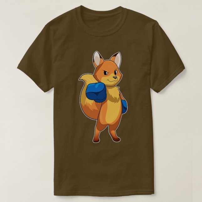 Fox som boxare med boxningshandskar t shirt (Design framsida)