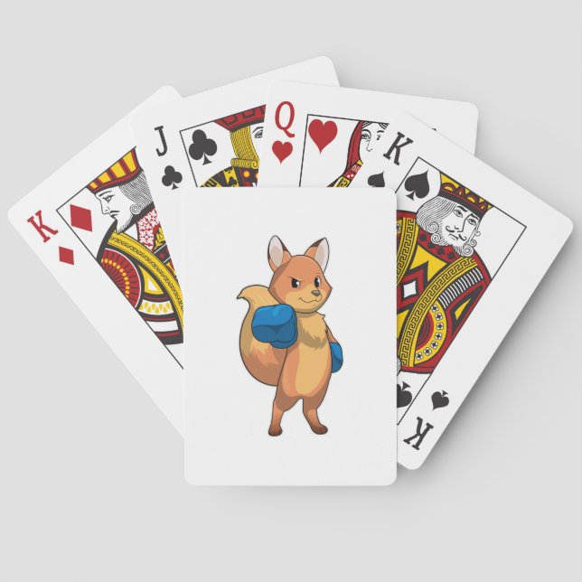 Fox som Boxer med Boxinghandskar Casinokort (Baksidan)