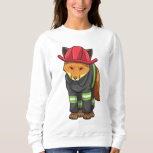 Fox som brandman med Helmet T Shirt