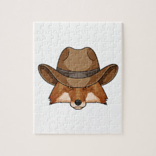 Fox som Cowboy med Hat Pussel