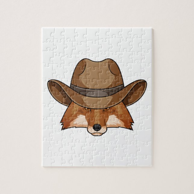 Fox som Cowboy med Hat Pussel (Vertikal)