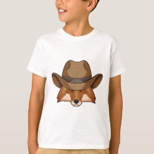 Fox som Cowboy med Hat T Shirt