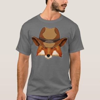 Fox som Cowboy med Hat T Shirt