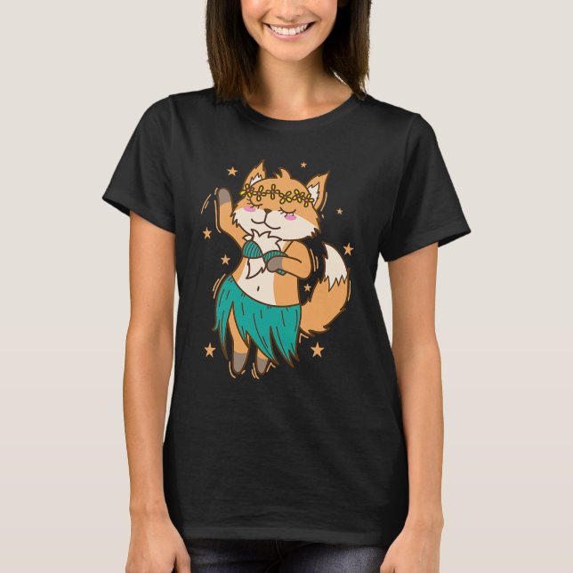 Fox som dansar djurart t shirt (Framsida)