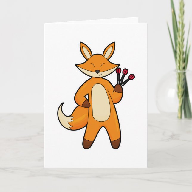 Fox som Dart-spelare med Darts Kort (Framsida)