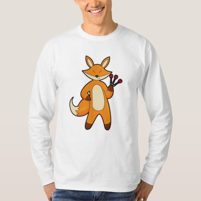 Fox som Dart-spelare med Darts T Shirt (Framsida)