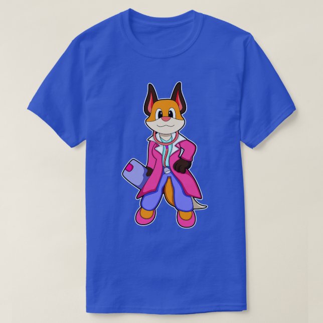 Fox som Doktor med Stethoscope T Shirt (Design framsida)
