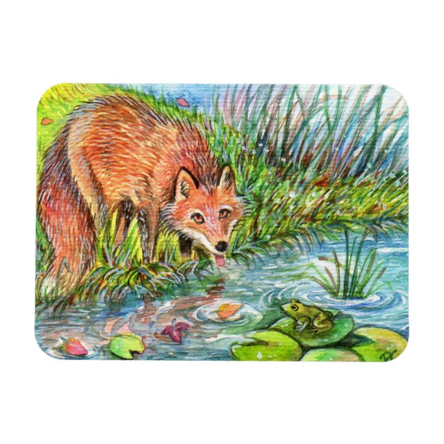 Fox som dras av dammen magnet (Horisontell)