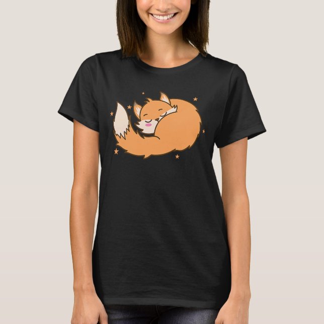 Fox som drömmer om djurnaturen - röd räv t shirt (Framsida)