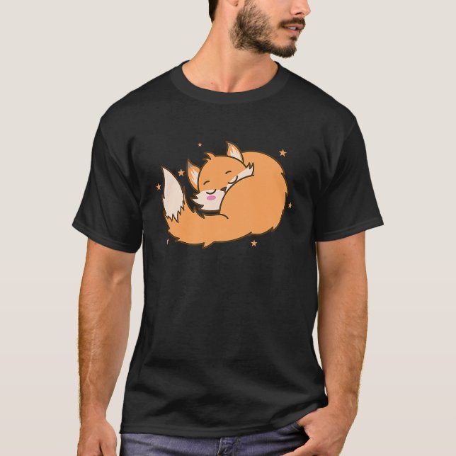 Fox som drömmer om djurnaturen - röd räv t shirt (Framsida)