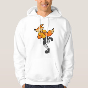 Fox som fotbollsspelare med fotboll hoodie