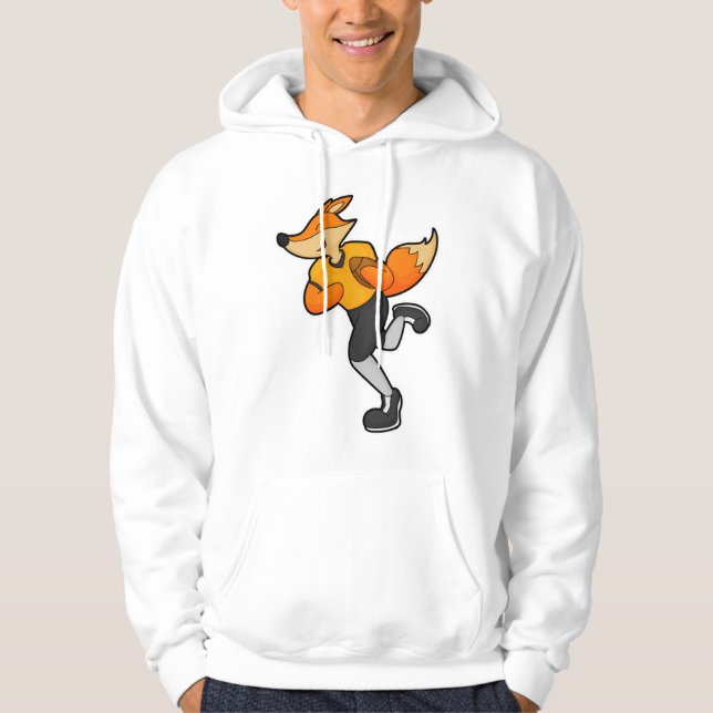 Fox som fotbollsspelare med fotboll hoodie (Framsida)