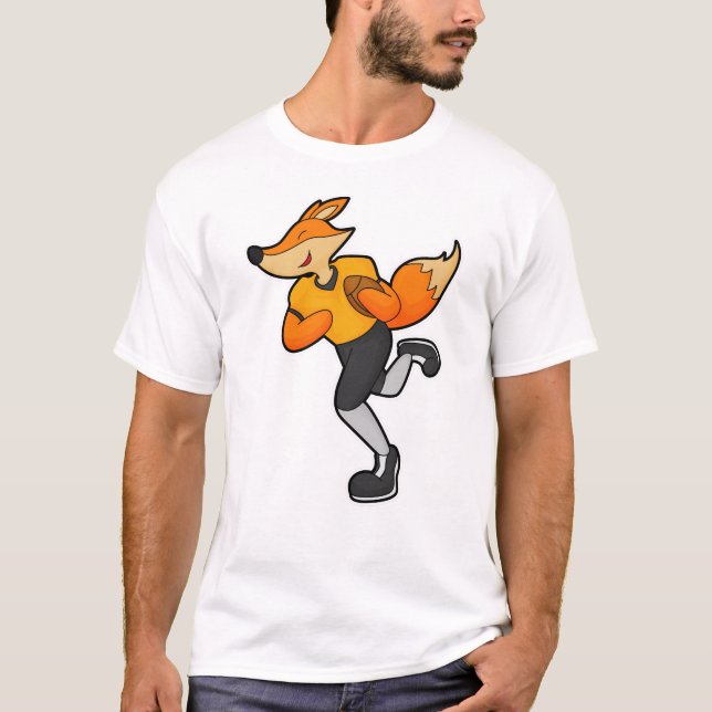 Fox som fotbollsspelare med fotboll t shirt (Framsida)