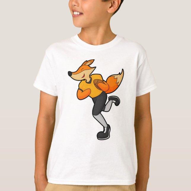 Fox som fotbollsspelare med fotboll t shirt (Framsida)