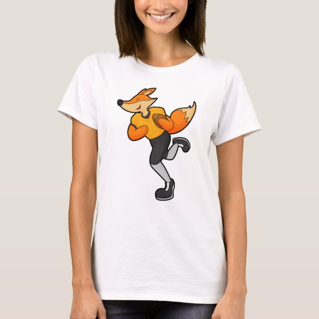 Fox som fotbollsspelare med fotboll t shirt (Framsida)