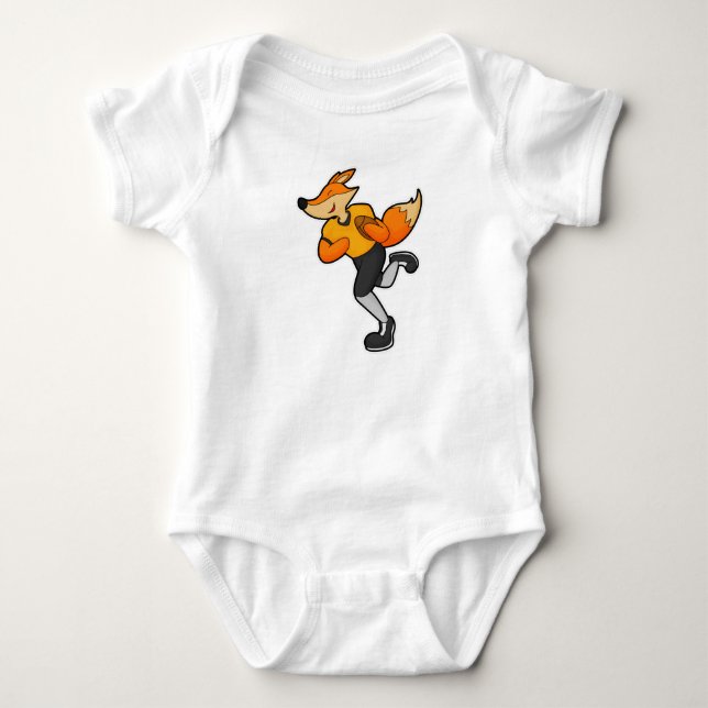 Fox som fotbollsspelare med fotboll t shirt (Framsida)
