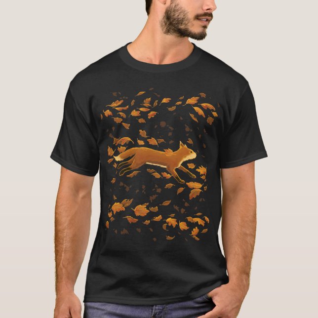 Fox som går genom fall t shirt (Framsida)