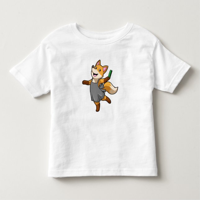 Fox som Hairdresser med saxar T Shirt (Framsida)