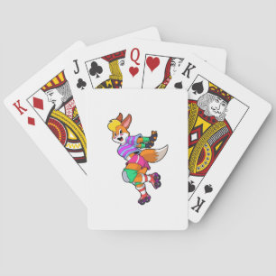 Fox som infogad Skater med infogade skal Casinokort