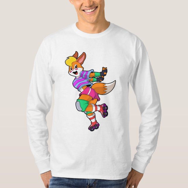 Fox som infogad Skater med infogade skal T Shirt (Framsida)
