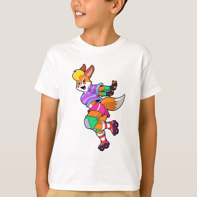 Fox som infogad Skater med infogade skal T Shirt (Framsida)