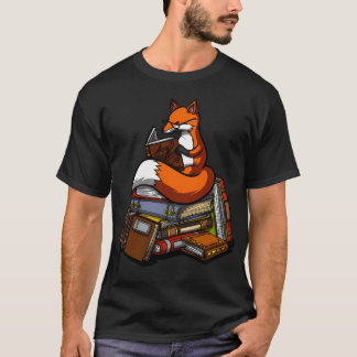 Fox som läser A Bok T Shirt