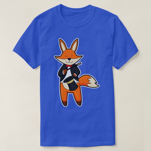Fox som magiker med magiskt trollspö Hat T Shirt (Design framsida)